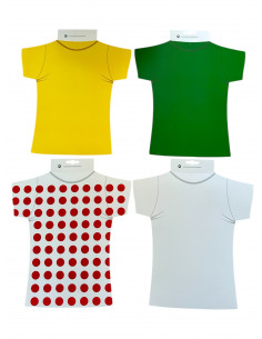 1 Lot de 4 décorations maillots du tour de France en carton