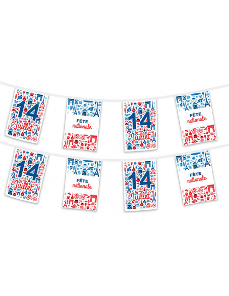 Guirlande fanion 14 juillet en papier