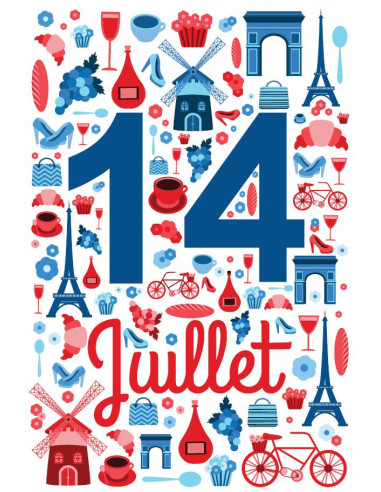 Guirlande fanion 14 juillet en papier