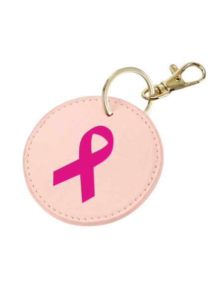 Porte clé octobre rose en cuir