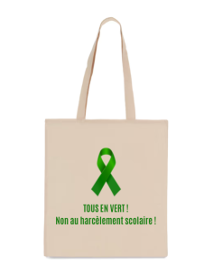 Tote bag beige lutte contre harcèlement scolaire