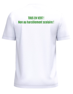 T-shirt blanc femme lutte contre le harcèlement scolaire : textile évènement 2