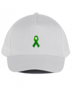 Casquette blanche brodée lutte contre harcèlement scolaire : textile juin vert