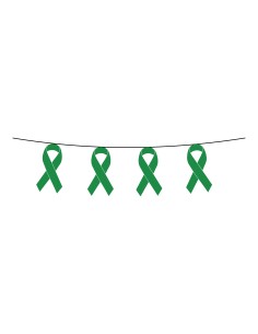 Guirlande ruban vert en plastique résistant