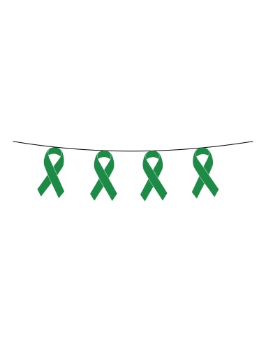 Guirlande ruban vert en plastique résistant