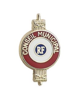 Insigne boutonnière Conseiller Municipal métal : Paiement Mandat administratif