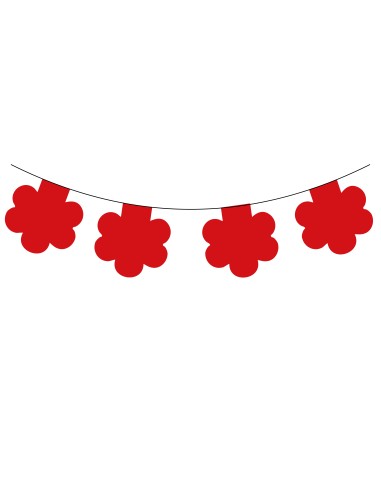 Guirlande fleur rouge en plastique résistant