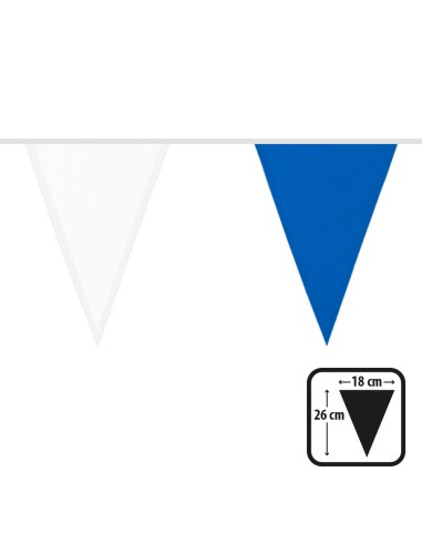Guirlande fanions triangle bleu/blanc en tissu 1er prix