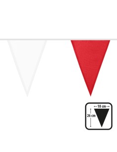 Guirlande fanions triangle rouge/blanc en tissu 1er prix