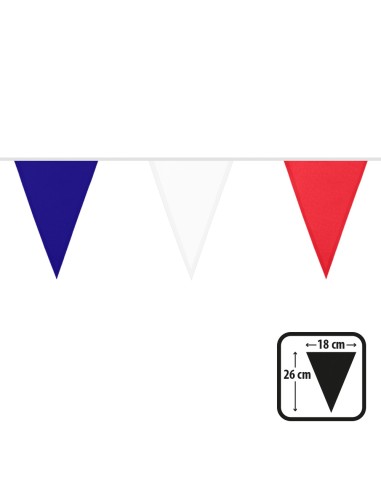 Guirlande fanions triangle bleu/blanc/rouge en tissu 1er prix
