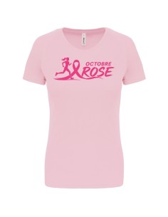 T-shirt course à pied octobre rose pour femme : Personnalisation