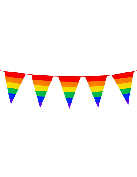 Guirlande fanions arc en ciel plastique