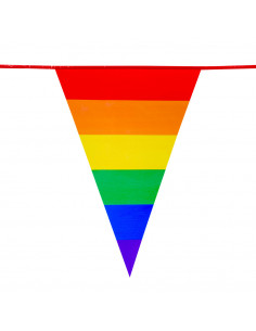 Guirlande fanions arc en ciel plastique 2
