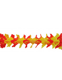 Guirlande rouge et jaune en papier ignifugé