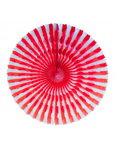 Rosace rouge et blanche en papier ignifugé : Fabrication Française