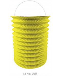 Lampion jaune cylindrique 16 cm de diamètre : retraite aux flambeaux