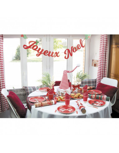 Confettis de table Joyeux Noël - lot de 6 - Rouge