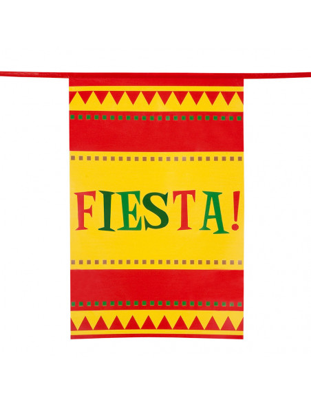 Guirlande fanions fiesta Mexicaine en plastique de 10 mètres
