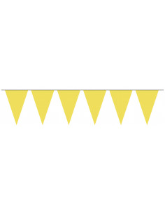 Guirlande fanions triangulaires jaune ultra résistant 10 mètres