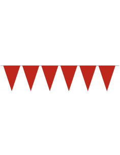 Guirlande fanions triangulaires rouge ultra résistante