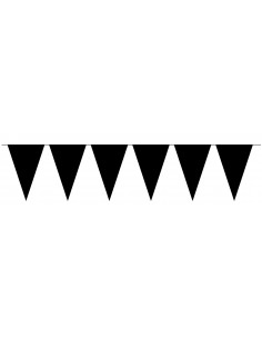 Guirlande fanions triangulaires noir ultra résistante 10 m