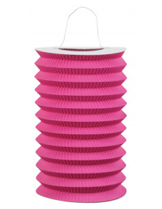 Lampion cylindrique rose vif 15 cm de diamètre