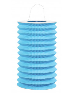 Lampion cylindrique bleu clair 15 cm de diamètre
