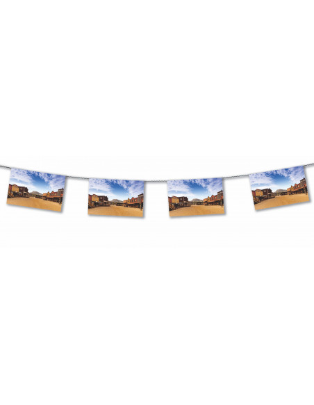Guirlande village western en papier ignifugé