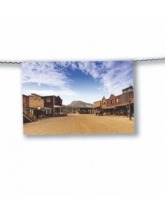 Guirlande village western en papier ignifugé 2
