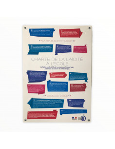 Plaque "Charte de la Laïcité à l'école" en PVC rigide