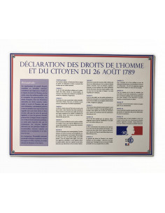Plaque "Déclaration des droits de l'homme et du citoyen" en PVC rigide