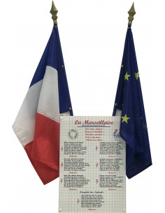 Kit "Marseillaise" écusson + drapeaux "loi Peillon" Made in France