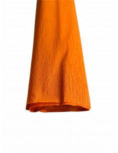Feuille de papier crépon orange de 50 cm X 250 cm