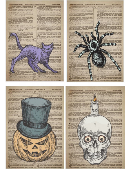 fanions halloween old book