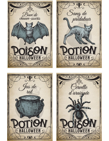 fanions Halloween potion poison