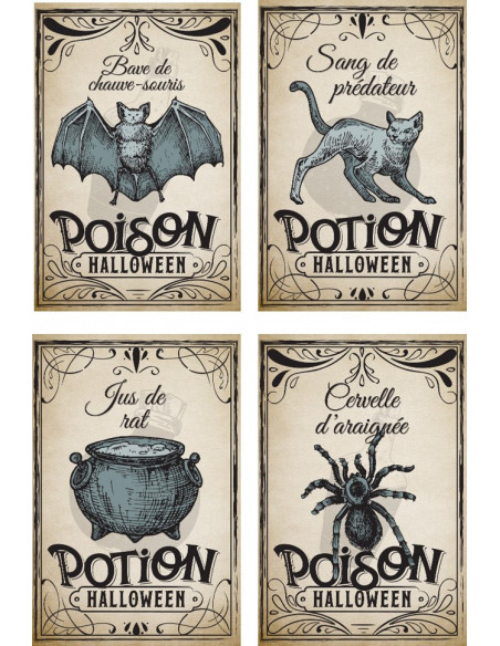fanions Halloween potion poison