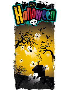 Déco bannière fantôme verticale pour Halloween : Fabrication Française