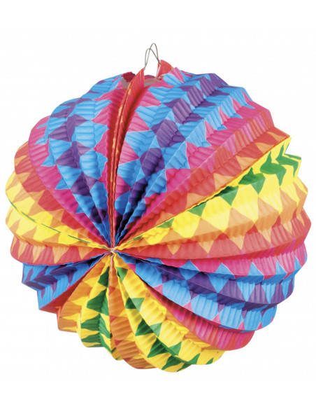lampion ballon multicolore en papier