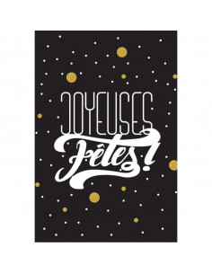 guirlande fanions joyeuses fêtes blanche et noir 2