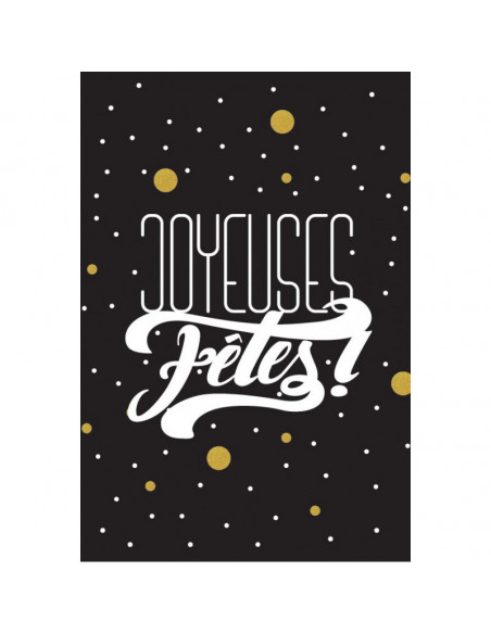 guirlande joyeuses fêtes blanche et noir