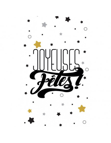 fanions joyeuses fêtes blanche et noir