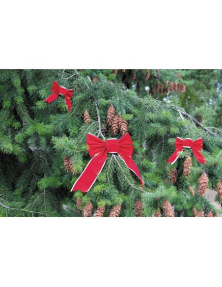 Décoration noeud de Noël en velours rouge