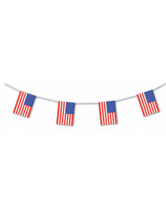 Guirlande drapeau Américain plastique ultra résistant : Made in France