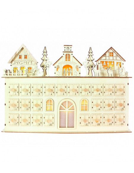 Maison calendrier de l'avent en bois
