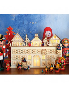 Maison calendrier de l'avent en bois 2