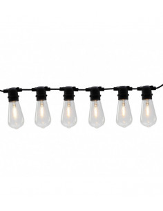 Guirlande lumineuse 8 ampoules blanc chaudes verre de  4,90 m