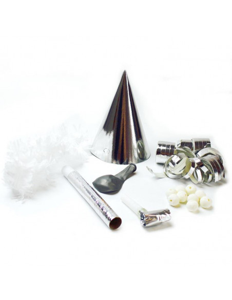 kit cotillons argent 1 personne