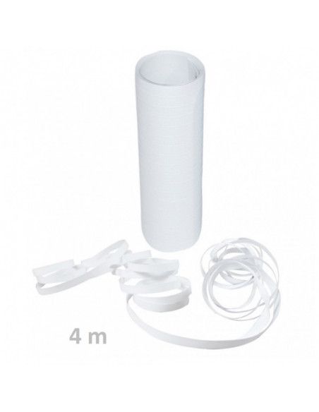 Rouleau de serpentins blanc 4 mètres de longueur