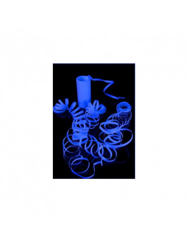 Rouleau de serpentins blanc 4 m :  réagit à la lumière noire