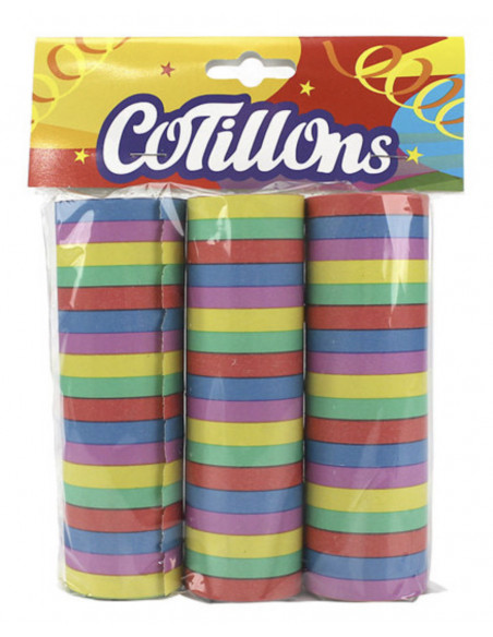 Sachet de 3 rouleaux de 18 serpentins multicolores